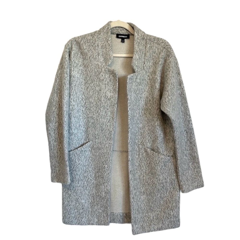 Express light gray open front sweater jacket / cardigan coat - super soft XS
